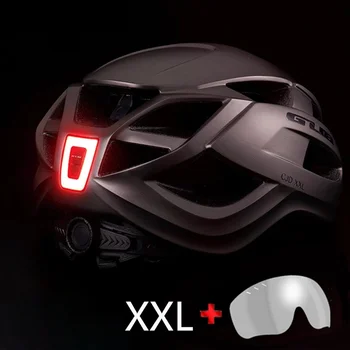 Yeni Bisiklet Kask İle led ışık USB Şarj Edilebilir Entegral Kalıplı MTB Yol bisiklet kaskı erkek kadın XXL 58-65CM Emniyet Kapağı